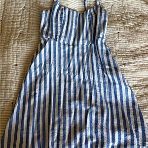 Old Navy Blue and White Linen Stripe dress